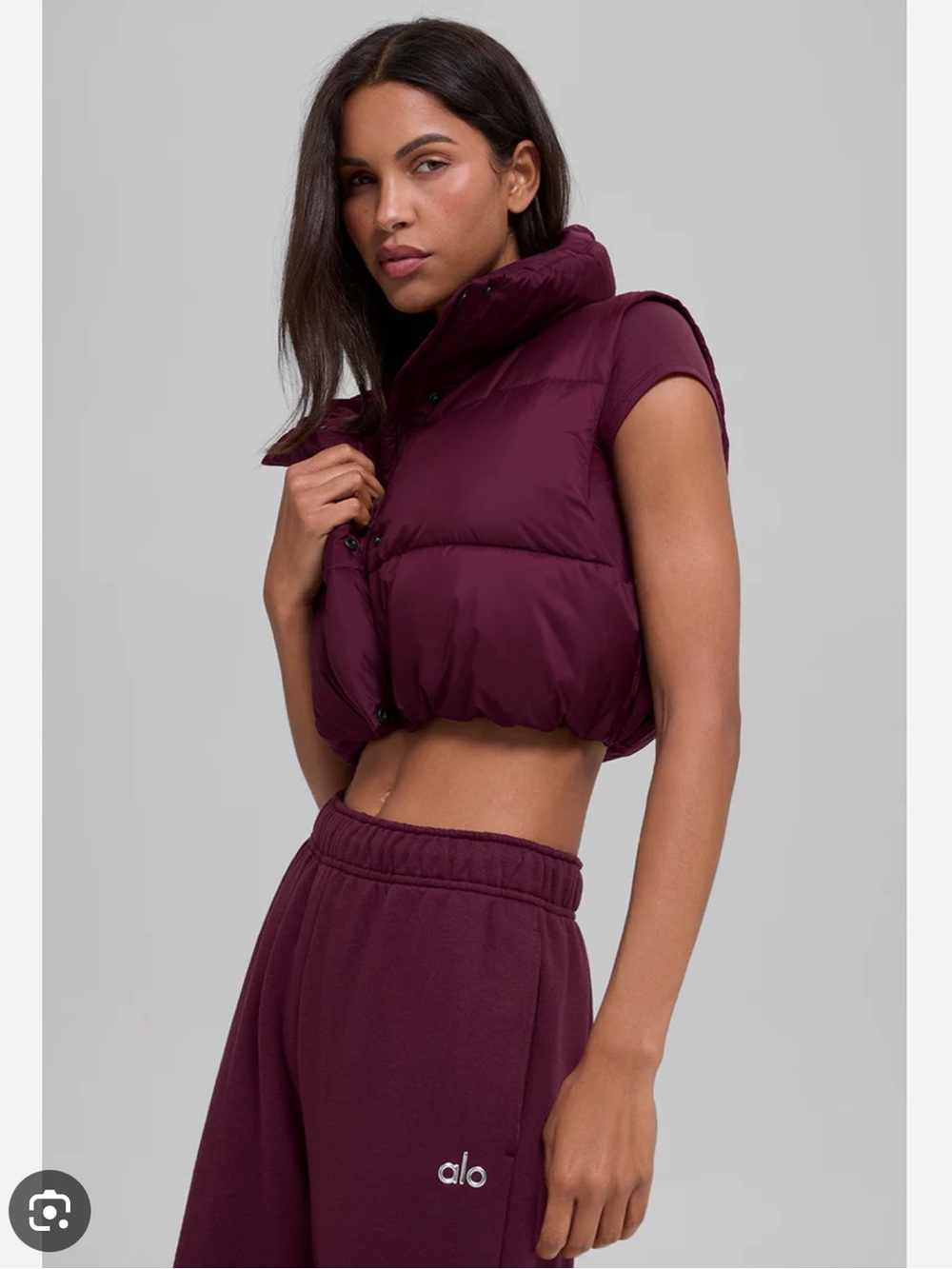 Alo maroon puffer vest, like new